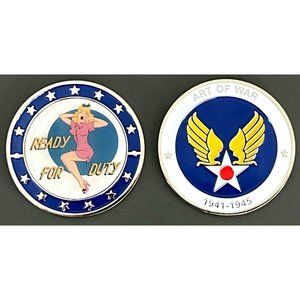 Ready For Duty WWII Nose Art Challenge Coin - Air Force New